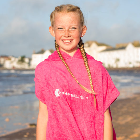 Kids Unisex Towel Changing Robe Hot Pink