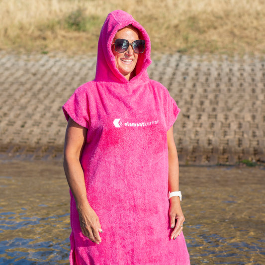 Adults Unisex Towel Changing Robe Hot Pink