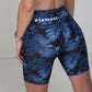 Midnight Blue Leaf Shorts with waist pocket