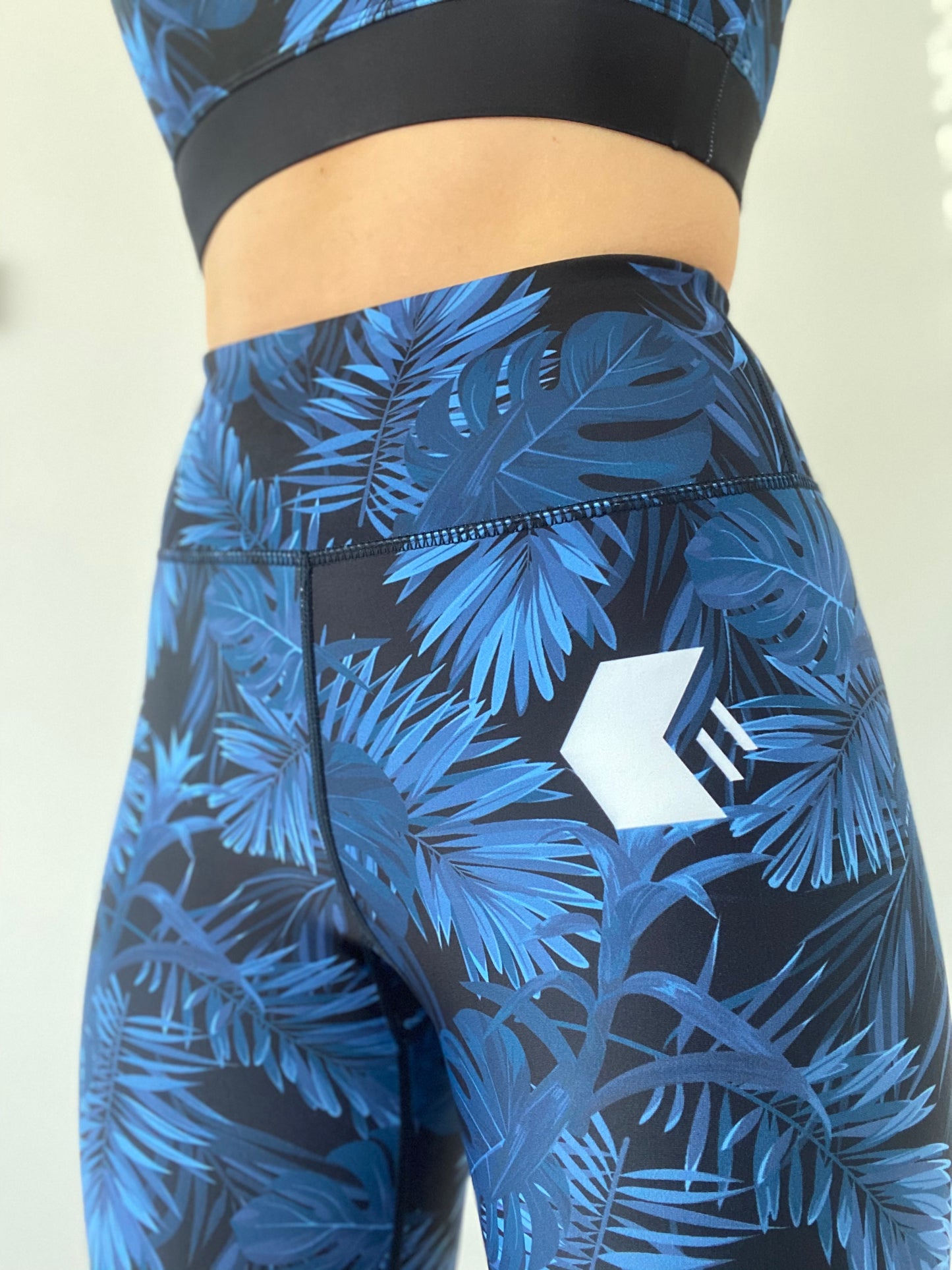 Front view of Midnight Blue Leaf Shorts