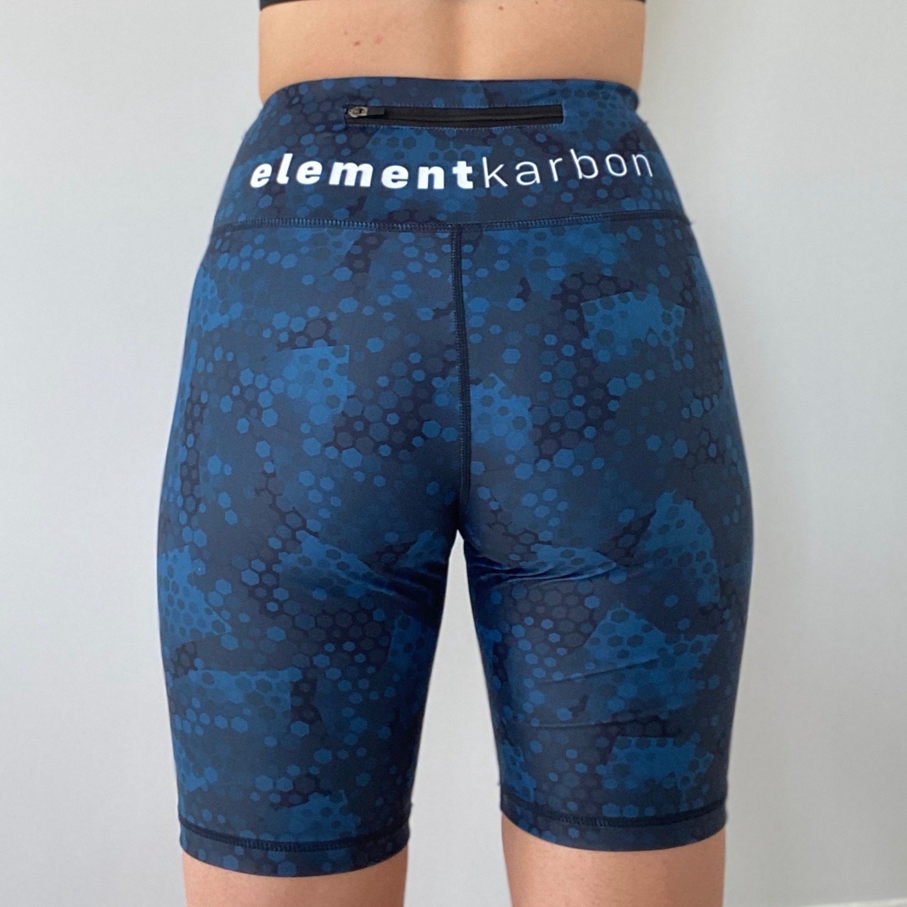 Rear view of Midnight Blue Hexagon Shorts